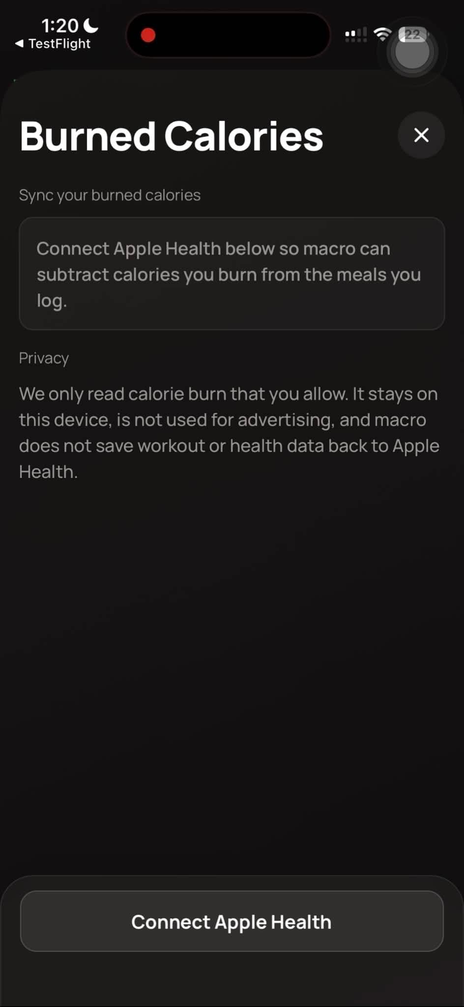 Workout tab health connect entry